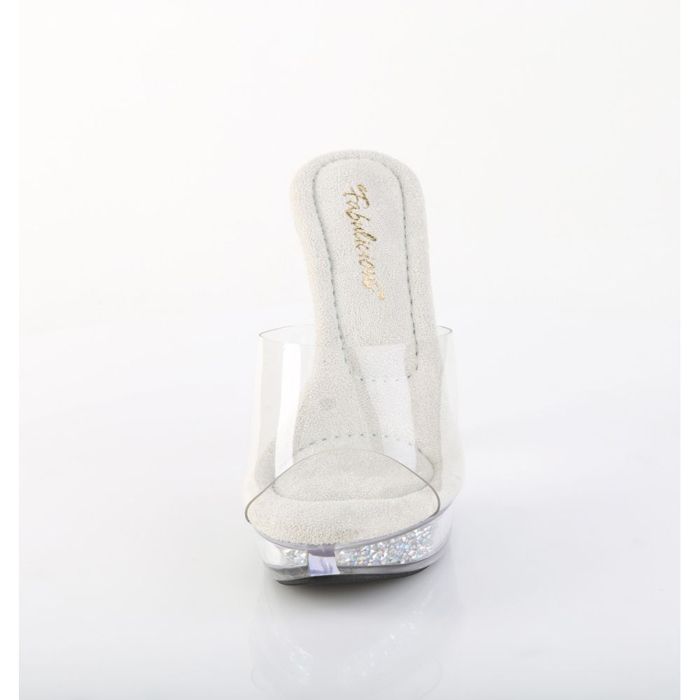 Fabulicious - COCKTAIL501RSI Mules Ã  talon - Transparent/Blanc